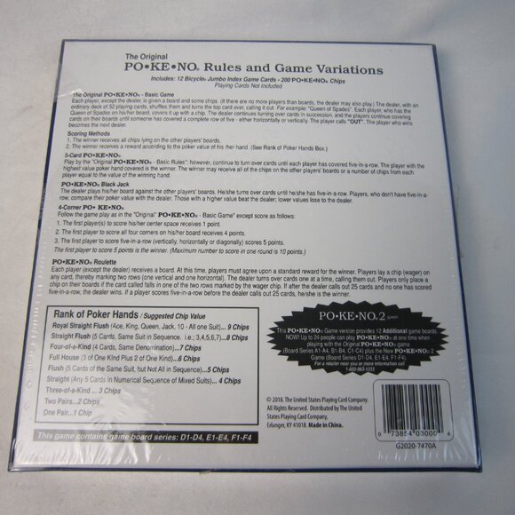 Pokeno Bicycle PO•KE•NO 2 Game "The Thrill of Poker, Suspense of Keno" - Picture 4 of 9